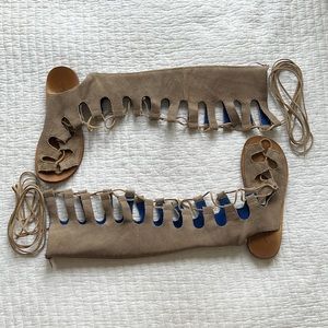 Jeffrey Campbell Taupe Lace-Up Gladiator Sandals